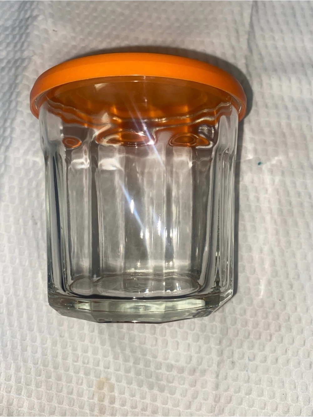 Vintage Luminarc France 500 ml Jam Jar Glass Containers w/ Orange Lid New - Picture 2 of 3